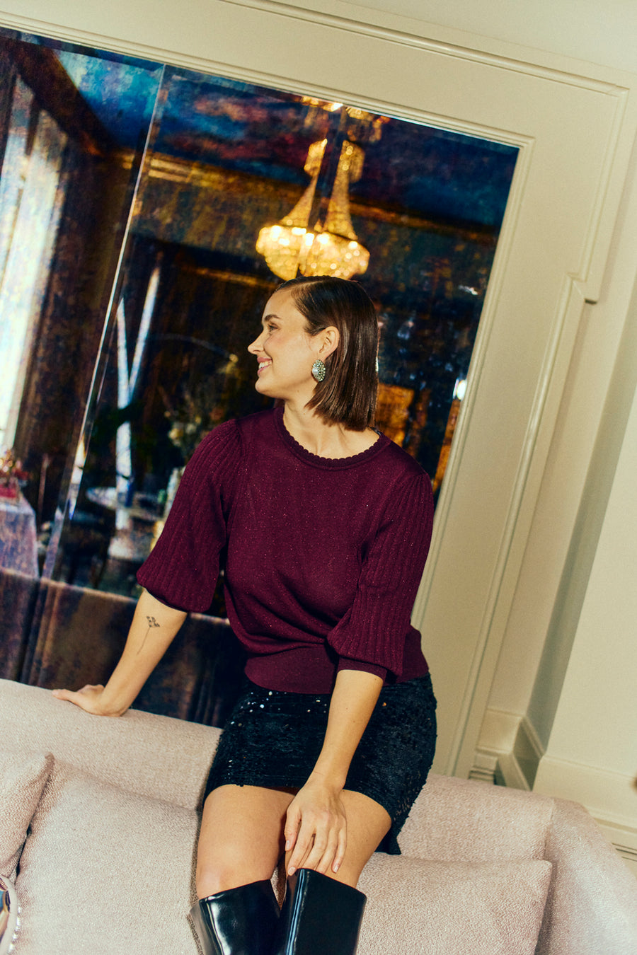 FQGLITTA - PULLOVER - BORDEAUX