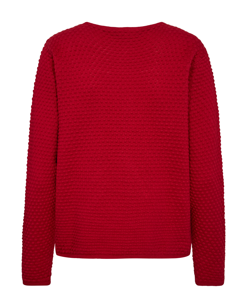 FQDODO - PULLOVER MED PRIKKET STRUKTUR - RØD