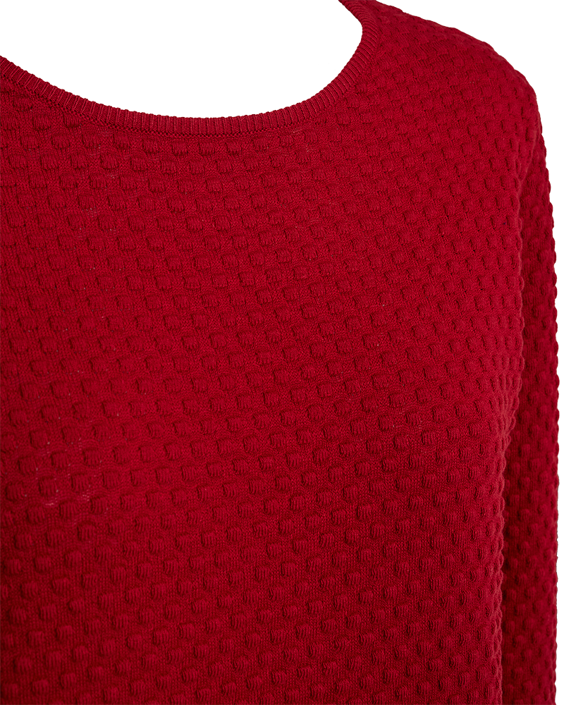 FQDODO - PULLOVER MED PRIKKET STRUKTUR - RØD