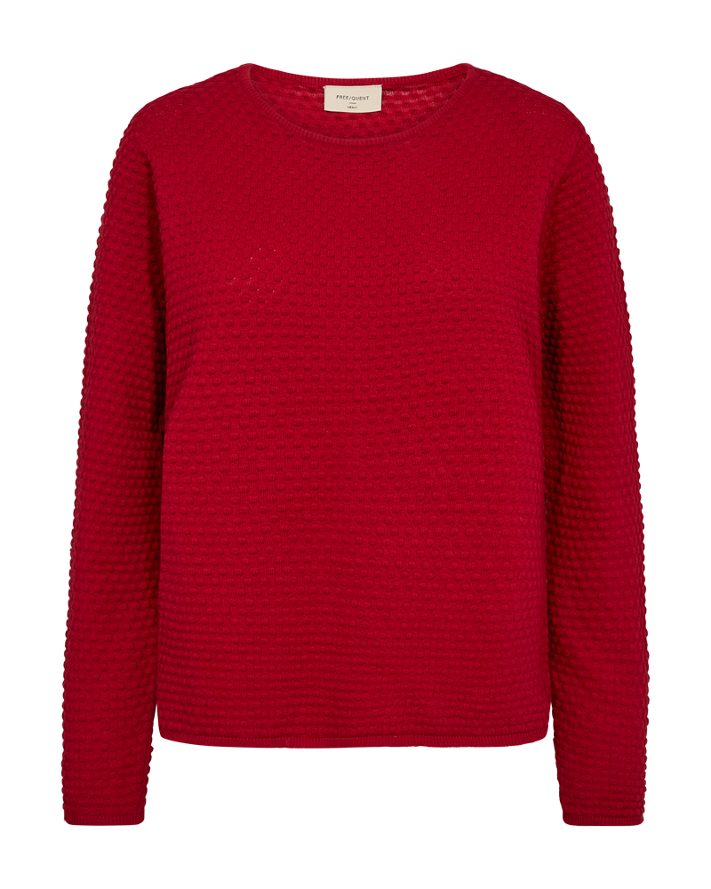 FQDODO - PULLOVER MED PRIKKET STRUKTUR - RØD