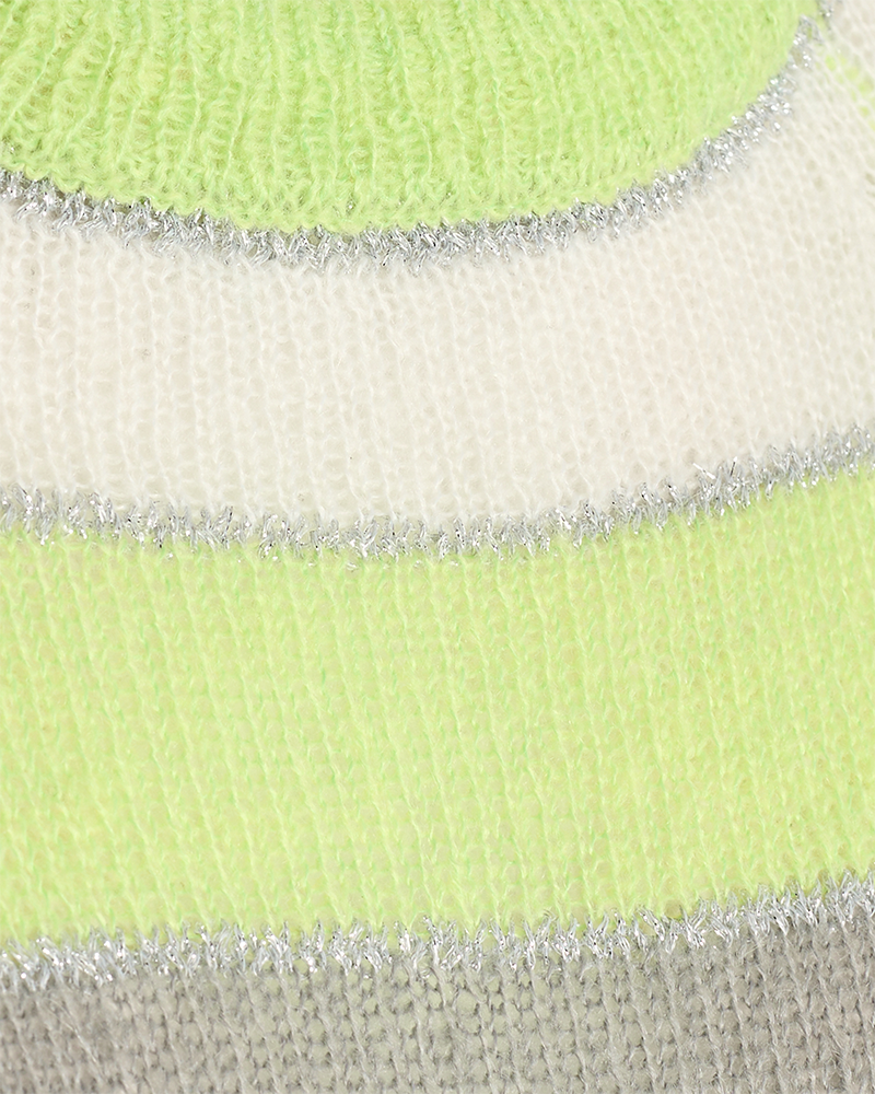 FQCLAIN - BLUSE MED STRIBET MØNSTER - GRØN