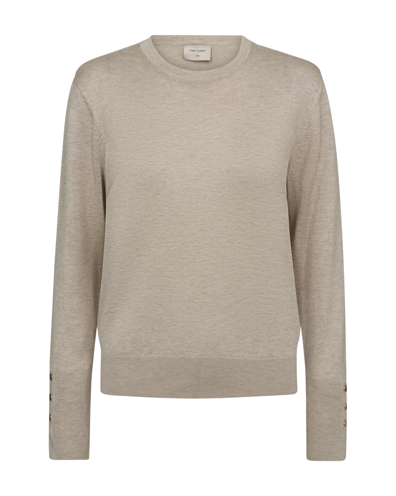 FQKATIE - FINSTRIKKET PULLOVER - BEIGE