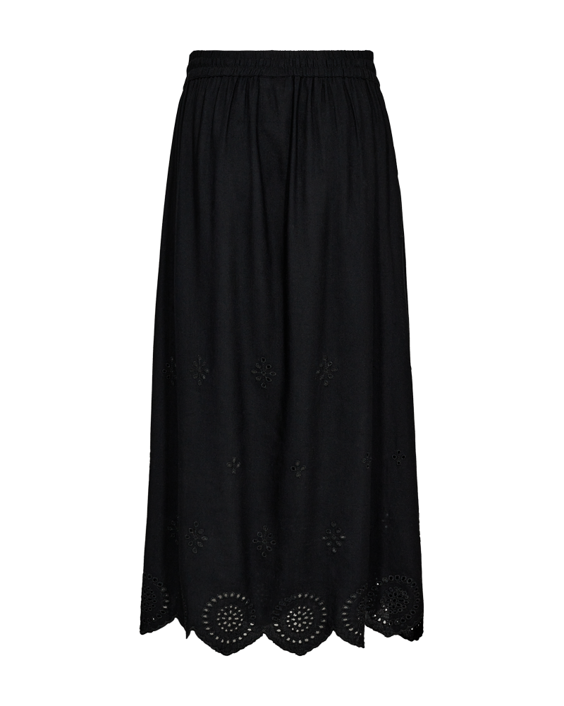 FQLINUS - NEDERDEL MED BRODERI ANGLAISE - SORT