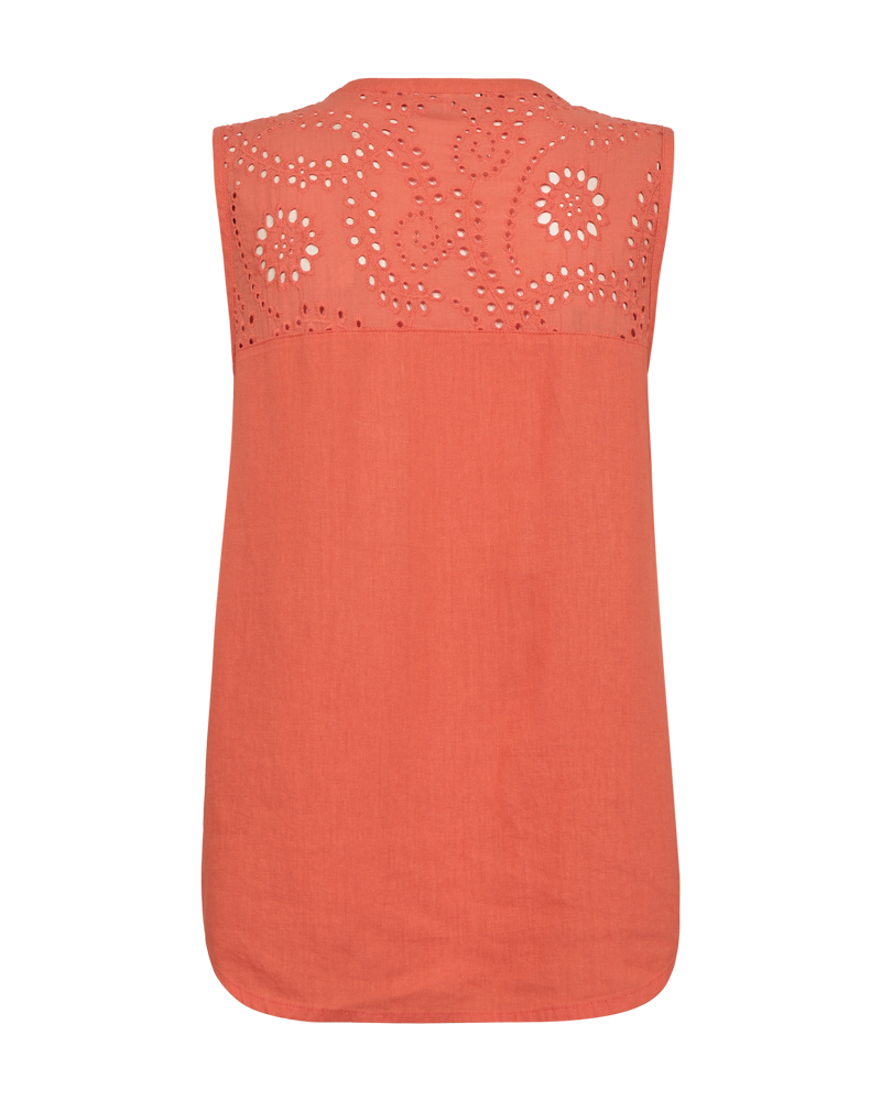 FQLOUIS - BLUSE MED BLONDER - ORANGE