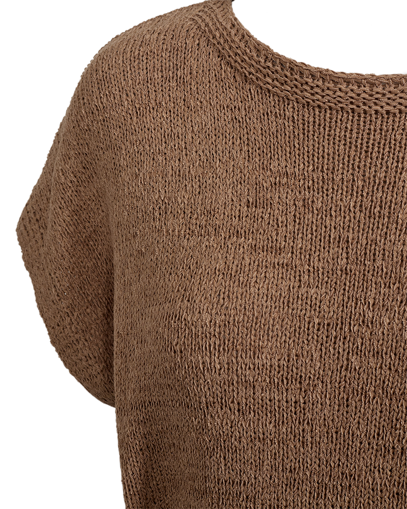 FQTAPPER - STRIKKET PULLOVER - BRUN