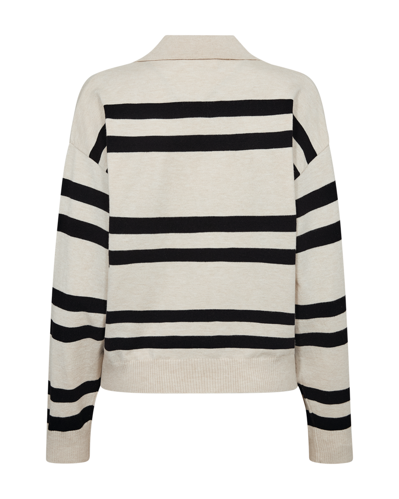 FQFLOW - STRIBET PULLOVER - BEIGE OG SORT